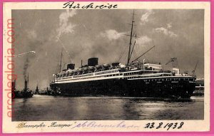 af8018 - GERMANY - VINTAGE POSTCARD Postcards - 1938 - Ship Europe Navi-