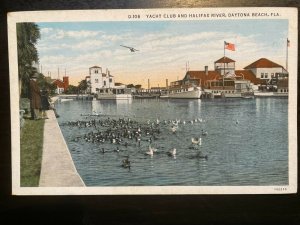 Vintage Postcard 1931 Yacht Club Halifax River Daytona Beach Florida