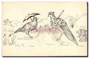 Old Postcard Partridge (drawing hand)