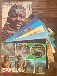 Africa Kenya local motifs continental size postcards butterfly franking stamps 