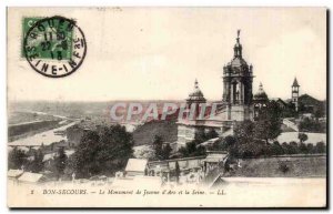 Old Postcard Bon Secours The monument of Joan of Arc and the Seine