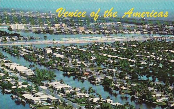 Florida Fort Lauderdale Aerial View Of Island Homes