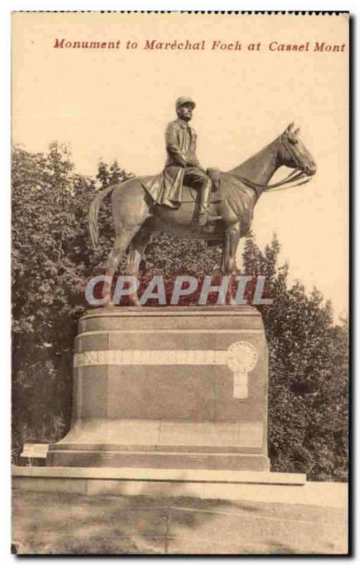  Vintage Postcard Monument to Marechal Foch At Cassel Mount Militaria Horse