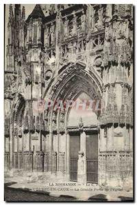 Old Postcard Caudebec en Caux The Great Gate of the Church