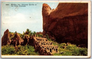 Hidden Inn Gateway Garden of the Gods Colorado Resting Place Park Postcard