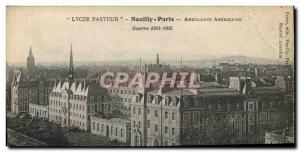 Postcard Old Sante Army Lycee Pasteur Paris Neuilly American Ambulance