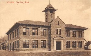 City Hall, Aberdeen, Washington Vintage WA Postcard ca 1910s