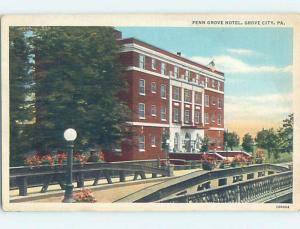 Damaged-Back Linen HOTEL SCENE Grove City Pennsylvania PA B4296