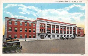 Burlington Railroad Depot Lincoln Nebraska 1920s postcard