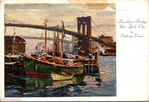 Brooklyn Bridge New York City, Anthony Thieme Postcard UND