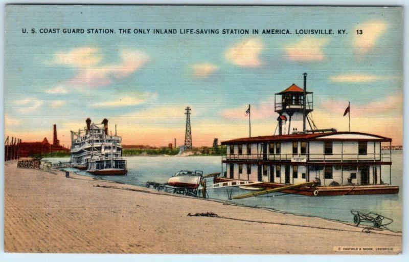 LOUISVILLE, KY   U.S. COAST GUARD STATION  Inland Life Saving Station Postcard