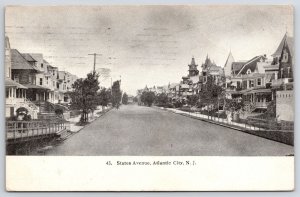 1910's States Avenue Atlantic City New Jersey NJ Roadway Buildings Postcard