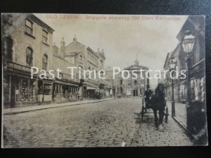 Old PC - OLD LEEDS, Briggate showing Old Corn Exchange - also 'W.BRIGGS shop'