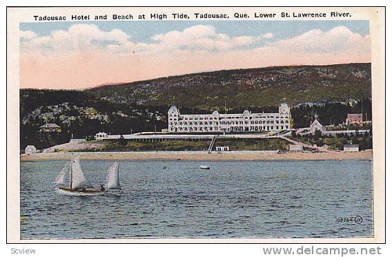 Tadousac Hotel and Beach at High Tide, Tadousac, Quebec, Canada,  00-10s