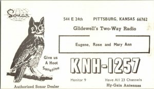 QSL Radio Card From Pittsburg Kansas KNH-1257 