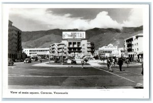 c1940's Main Square Caracas Venezuela Cunard Line RPPC Photo Postcard