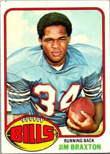 1976 Topps Football Card Jim Braxton Buffalo Bills Checklist sk4248