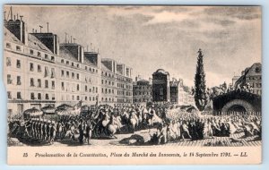 Proclamation de la Constitution Place du Marche des Innocents France Postcard