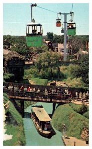 River Boats and Astrolift at Six Flags over Texas Boat Postcard