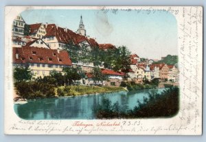 Tubingen Baden-Württemberg Germany Postcard Neckarbad 1903 Posted Antique