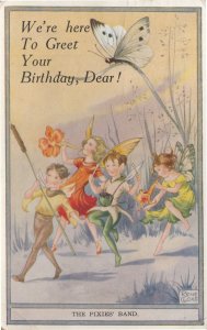 The Pixies Band Butterfly Antique Fairies Postcard