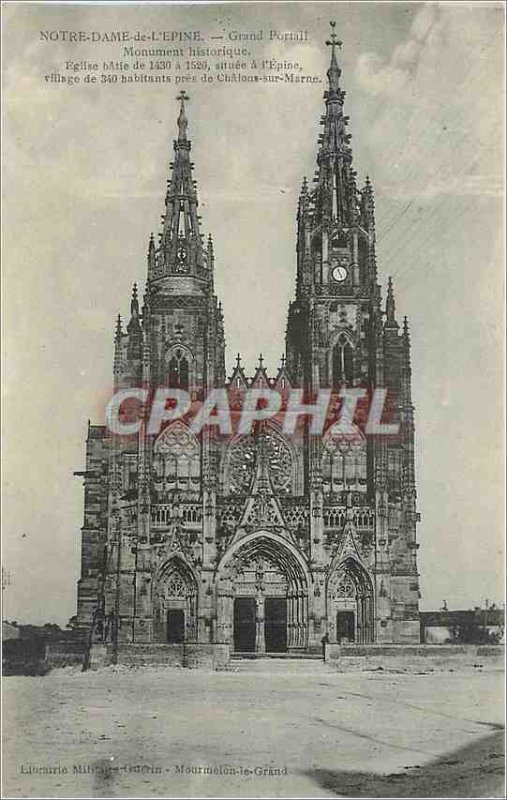 Old Postcard Our Lady of the Thorn Grand Portal Historic Monument