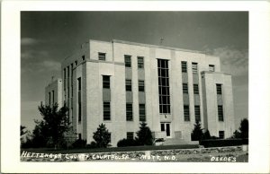 RPPC Hettinger County Courthouse Mott North Dakota ND UNP Diede's Photo Postcard