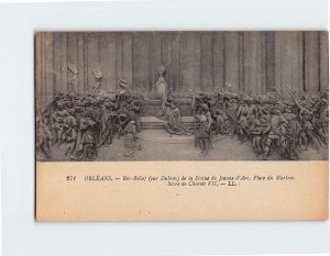 Postcard Bas-Relief de la Statue de Jeanne d'Arc, Place du Martroi, France
