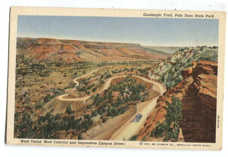 Postcard Goodnight Trail Palo Duro State Park Amarillo Texas TX