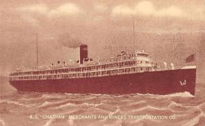 Merchants and Miners Transport Co SS Chatham Antique Postcard J64026