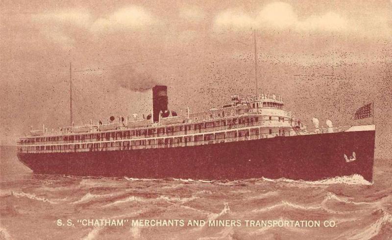 Merchants and Miners Transport Co SS Chatham Antique Postcard J64026