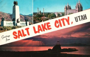 Vintage Postcard 1963 Greetings From Beautiful Salt Lake City Utah UT