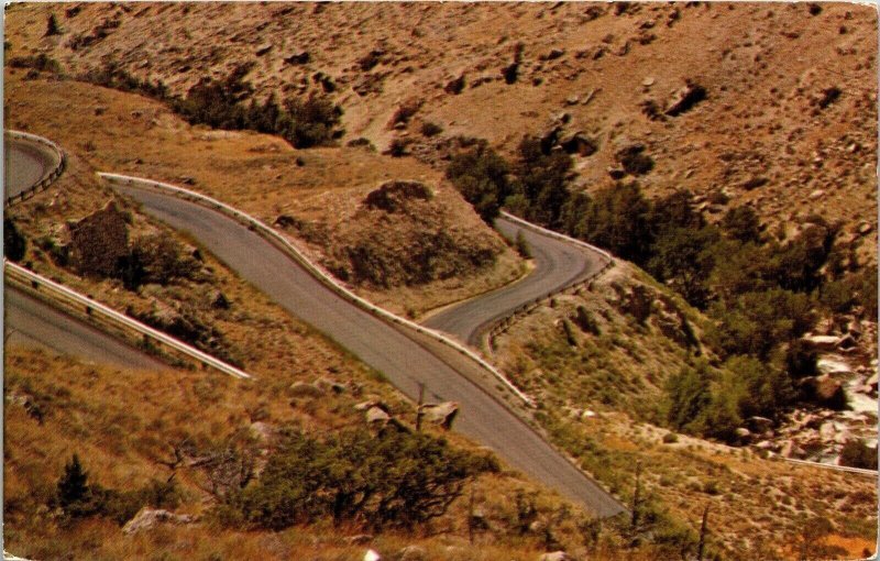 Switchbacks Shell Canyon US Hwy 14 Big Horns Mountians Postcard VTG UNP Vintage  