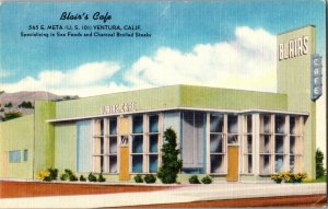 Blair's Cafe on US 101, 545 E Meta Ventura CA Vintage Postcard I75