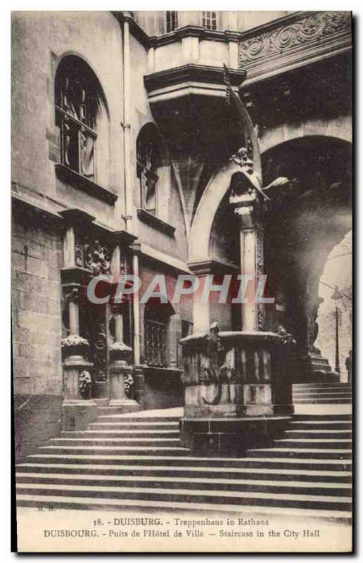 Old Postcard Duisburg Treppenhaus In Rathaus