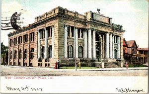 Carnegie Library, Dallas TX Undivided Back c1907 Vintage Postcard W23