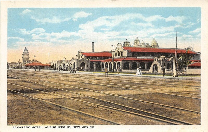 H27/ Albuquerque New Mexico Postcard c1910 Alvarado Hotel Building Depot