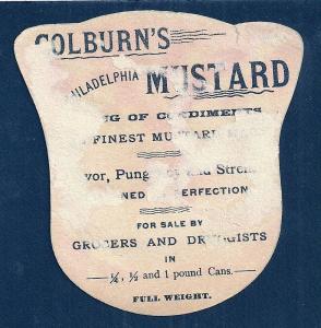 VICTORIAN TRADE CARD Colburn's Philadelphia Mustard