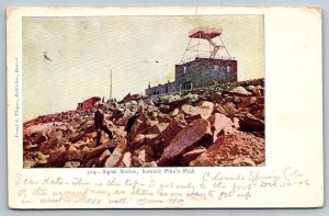 Pike's Peak Signal Station  Colorado  Postcard  1906