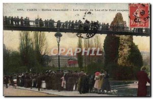 Paris - 19 - Buttes Chaumont - The Banks Lake and Hanging Bridge - Old Postcard