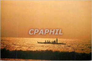 Modern Postcard Philippines Fisherman at sunset Along the West Coast La Union...