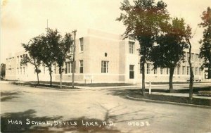 Devil's Lake North Dakota High School #070332 1940s RPPC Photo Postcard 21-12081