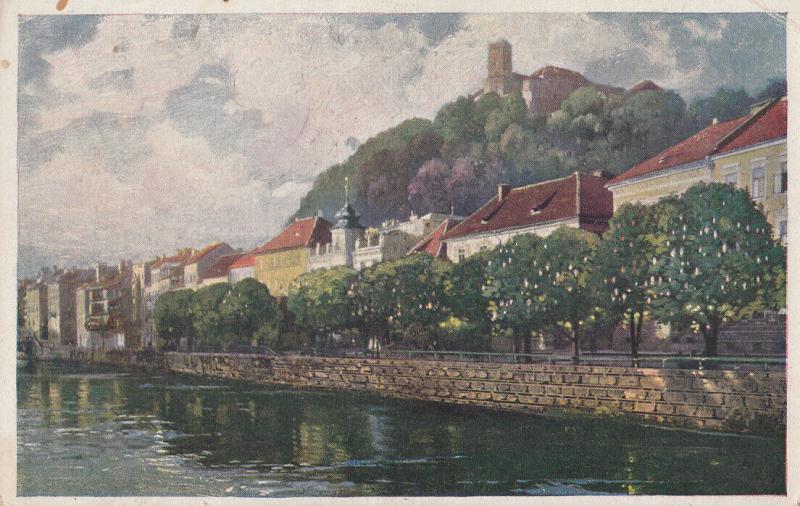 Slovenia Ljubljana Jakobsdamm 1917 postcard