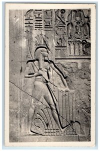 c1920s Luxor Temple God Of The Nile Hieroglyph View Egypt RPPC Unposted Postcard