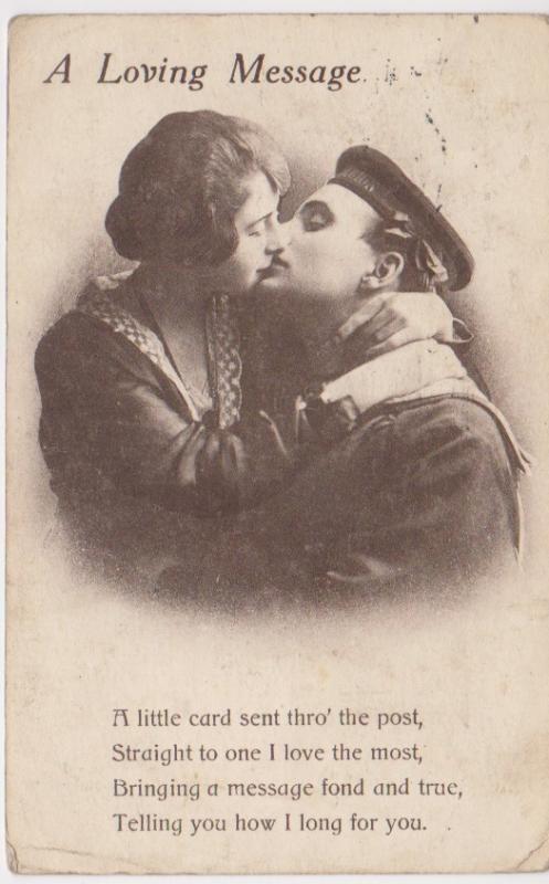 A LOVING MESSAGE - SAILOR KISSING GIRL