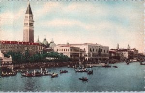 Festivity on the Grand Canal  St Mark’s Gondolas Venice Italy Postcard