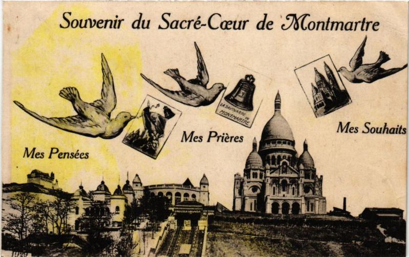 CPA Souvenir de Paris 18e - Sacré Coeur, Montmartre (301744)