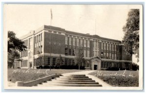 1925 High School Building Campus Shenandoah Iowa IA RPPC Photo Vintage Postcard