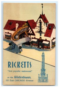 Ricketts Watertower Restaurant Chicago IL Illinois Postcard (DR5)