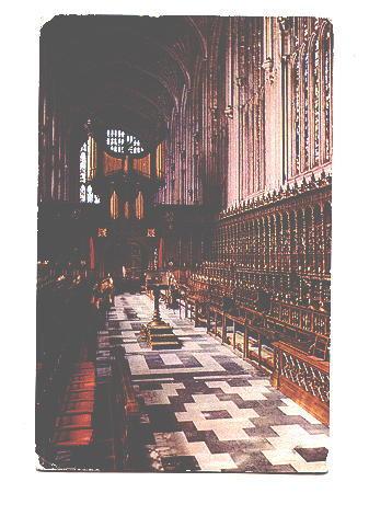 Interior King's College Chapel Choir Cambridge England, Used 1970